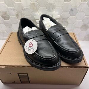 Blondo Halo Penny Loafers Womens Sz 8.5 M Black Waterproof Leather Slip On Shoes